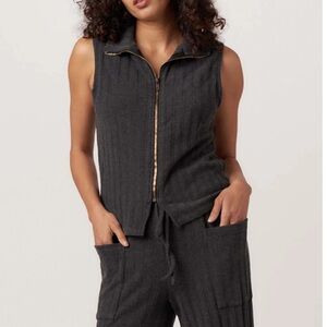 Project Social T Charcoal Ribbed Sleeveless Zip Jumpsuit